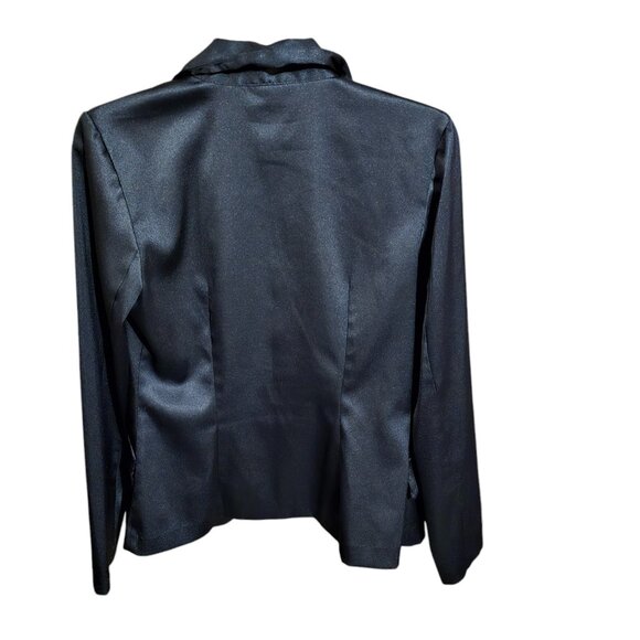 I.N. San Francisco Solid Black Fitted Blazer With Collar Size Medium - Picture 2 of 3